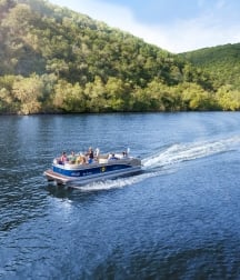 A boat cruise on the lake