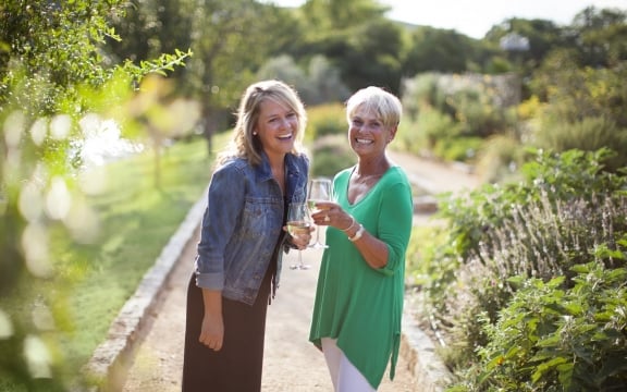 Mother Daughter in Garden