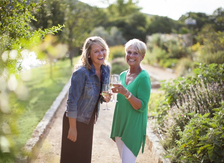 Mother Daughter in Garden