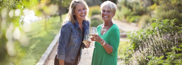 Mother Daughter in Garden