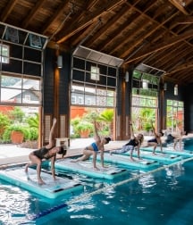 Floating Yoga in the Pool Barn