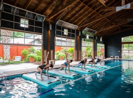 Floating Yoga in the Pool Barn