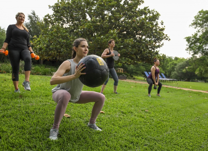Outdoor Fitness training in Lake Austin Spa Resort