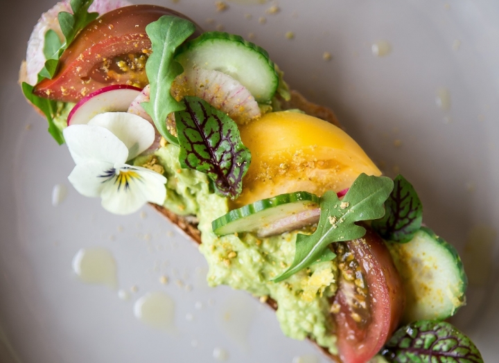 Avocado tomato and cucumber toast from the chefs at Lake Austin Spa Resort