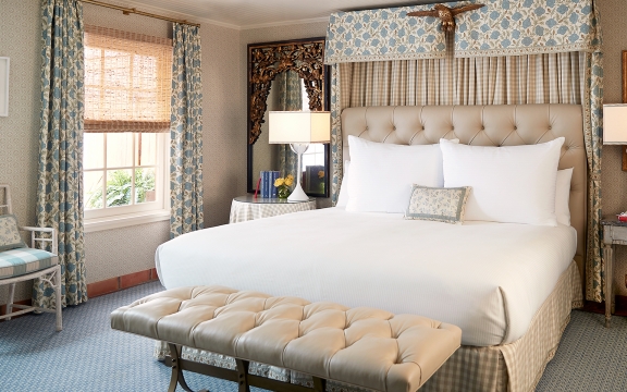 King sized bed in the Lady Bird Suite.