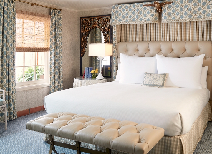 King sized bed in the Lady Bird Suite.