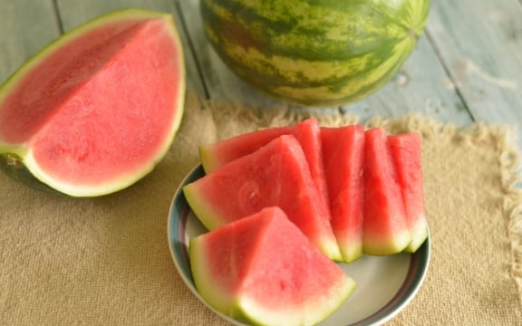 Sliced watermelon.