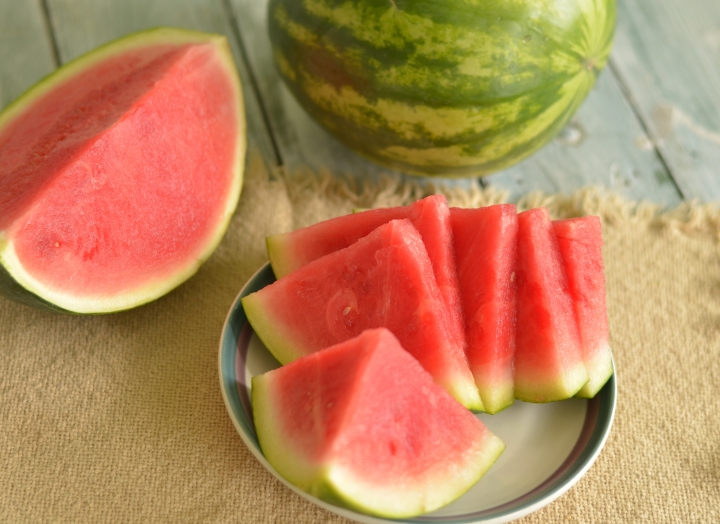Sliced watermelon.