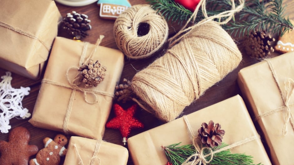 gift box on a wooden background