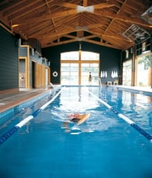 A person swimming in the Pool Barn