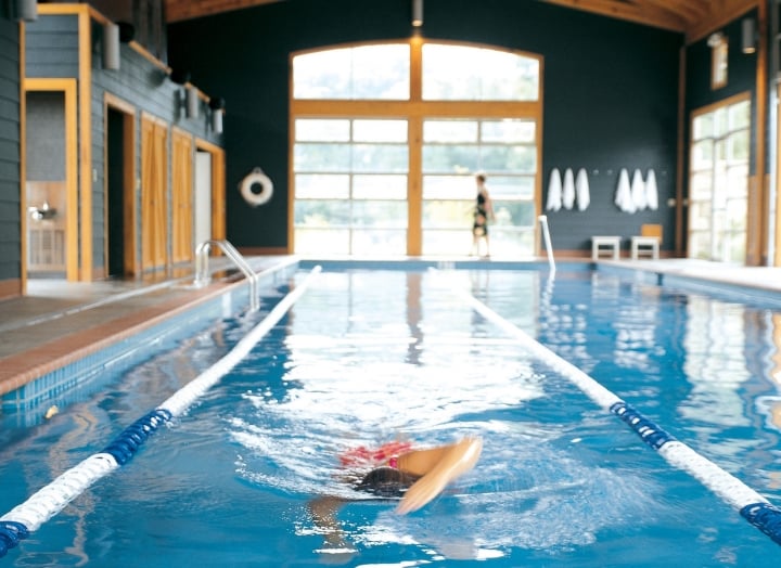 A person swimming in the Pool Barn