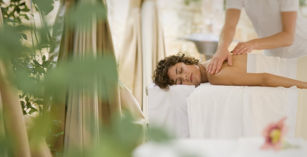 A woman receives a massage
