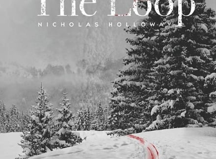 Snowy forest scene on The Loop book cover