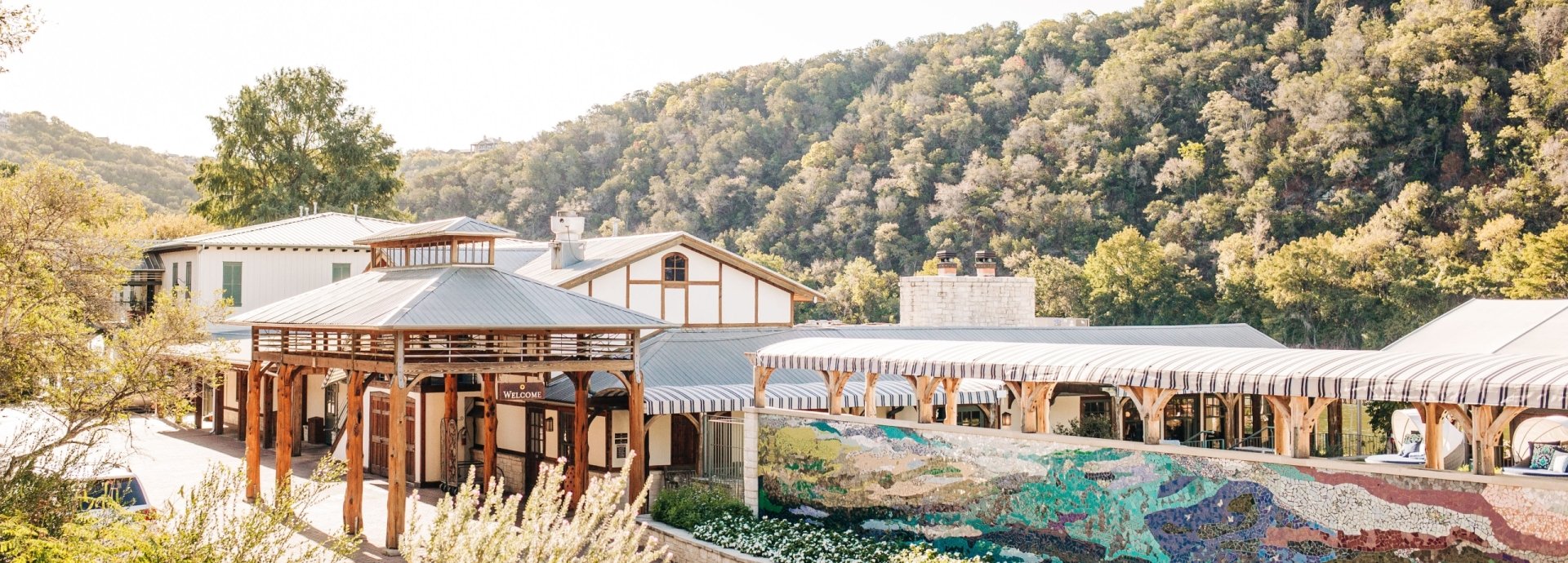 The entrance of the resort